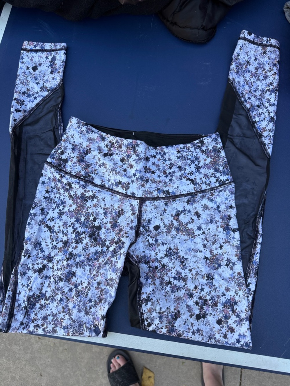 Victoria's Secret Limited Edition Star Leggings with Black Mesh Panels